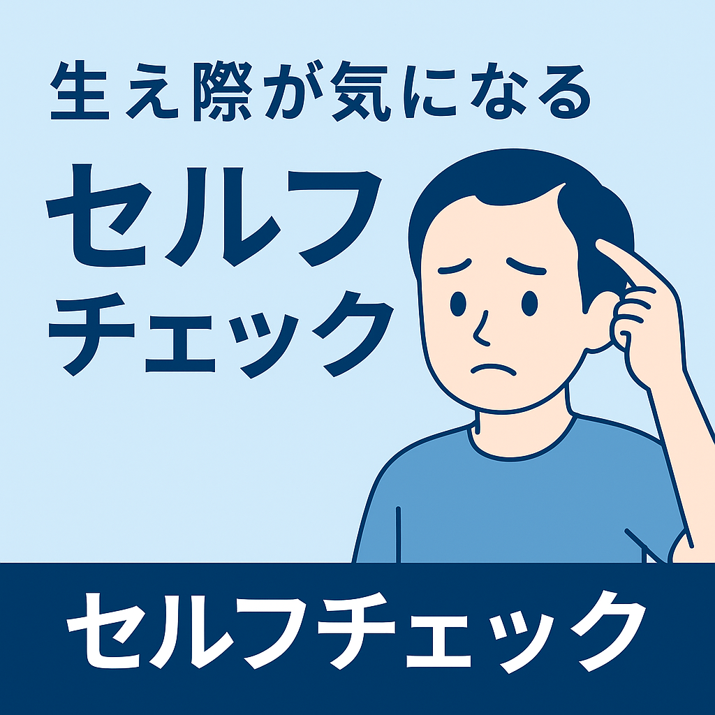 M字ハゲの進行パターンを解説するイメージ画像