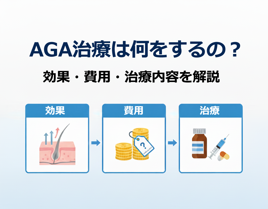 AGA治療の内容と効果を初心者向けに解説するイメージ画像